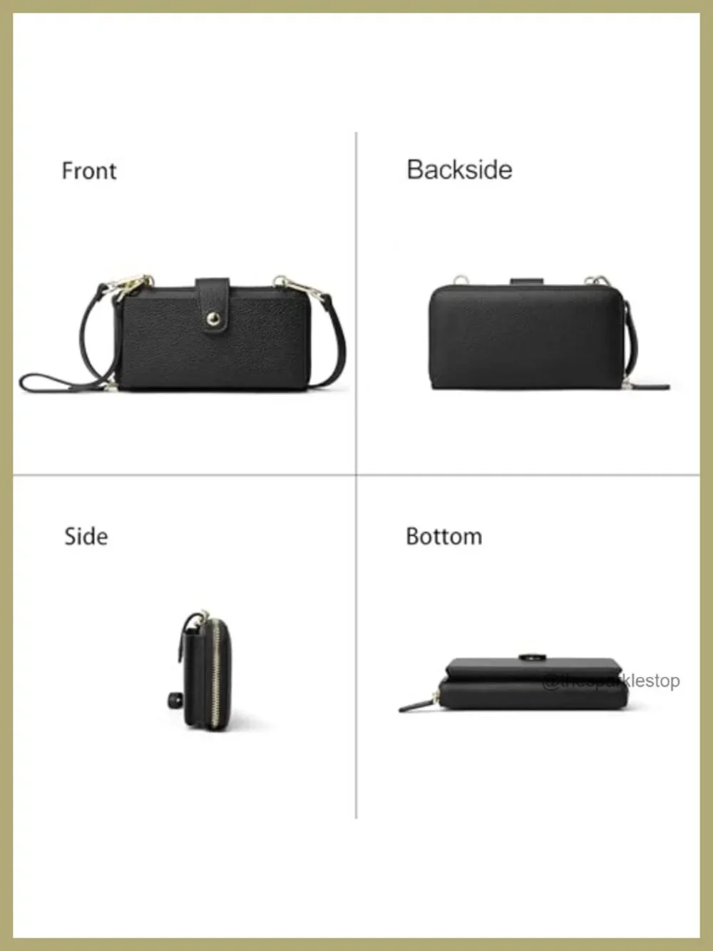 Genuine Leather Crossbody Wallet with RFID Blocking, Wristlet & Handbag
